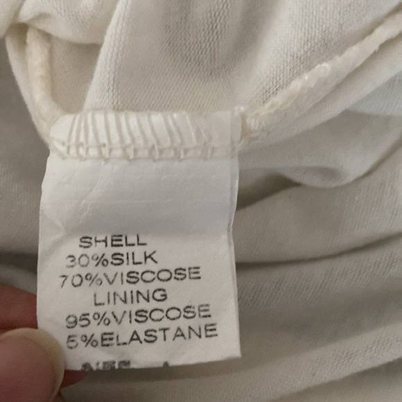 Angela Moda Women’s Off White Eyelet Floral Sheer Short Sleeve Blouse Size Large - Picture 7 of 8